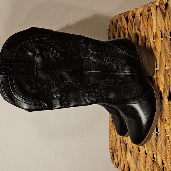 Sugar Tammy Black Heeled Cowboy Boots Western Stitching NWT Sz.6 M - Picture 3 of 10